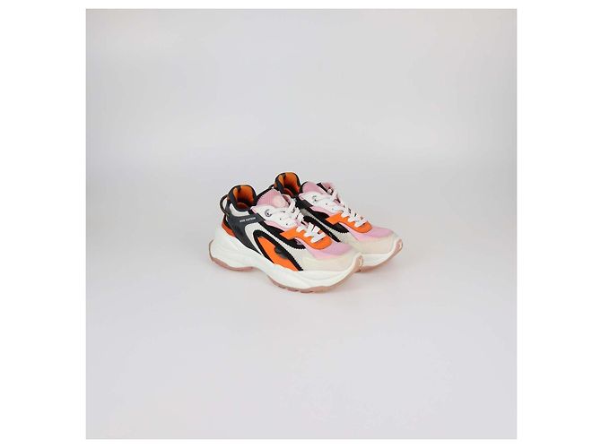 Sneakers Run 55 Louis Vuitton in mesh e pelle Multicolor Multicolore - vista 2