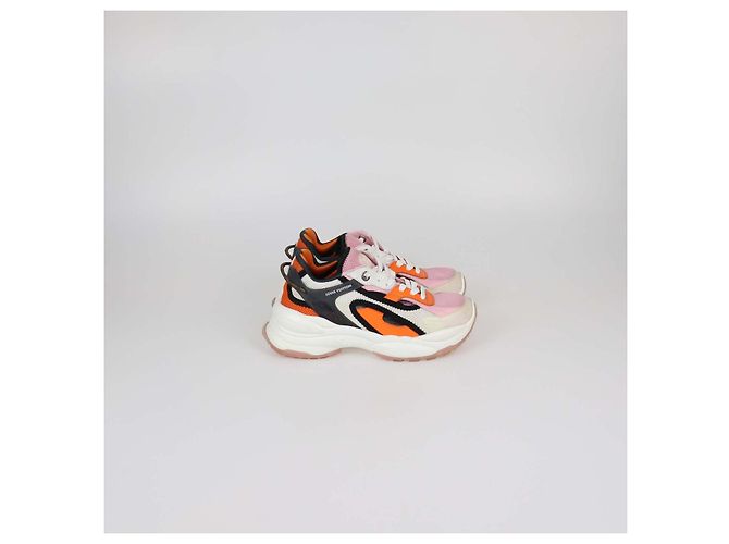 Sneakers Run 55 Louis Vuitton in mesh e pelle Multicolor Multicolore - vista 3