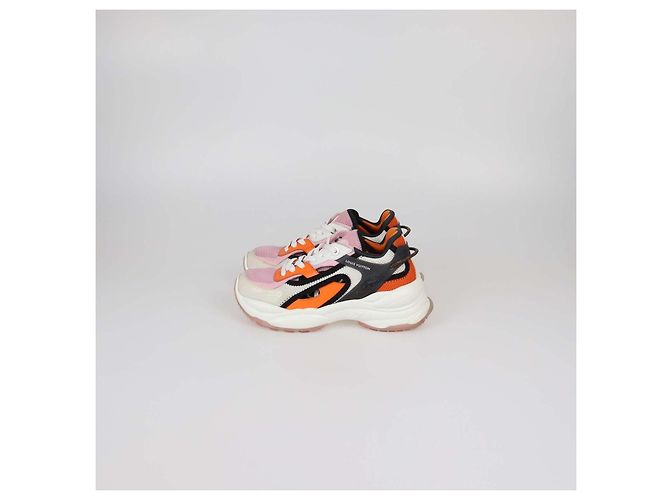 Sneakers Run 55 Louis Vuitton in mesh e pelle Multicolor Multicolore - vista 4