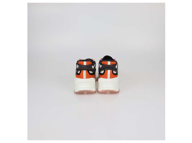 Sneakers Run 55 Louis Vuitton in mesh e pelle Multicolor Multicolore - vista 5