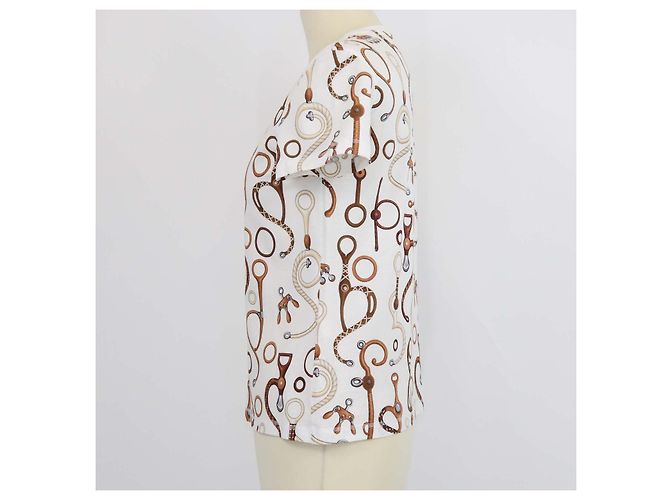 Hermès Camiseta Hermes de algodón blanco Panoplie Tout Print - vista 2