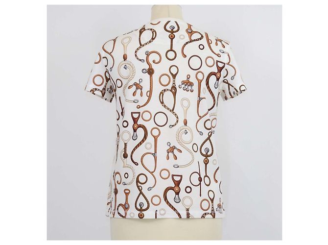 Hermès Camiseta Hermes de algodón blanco Panoplie Tout Print - vista 3