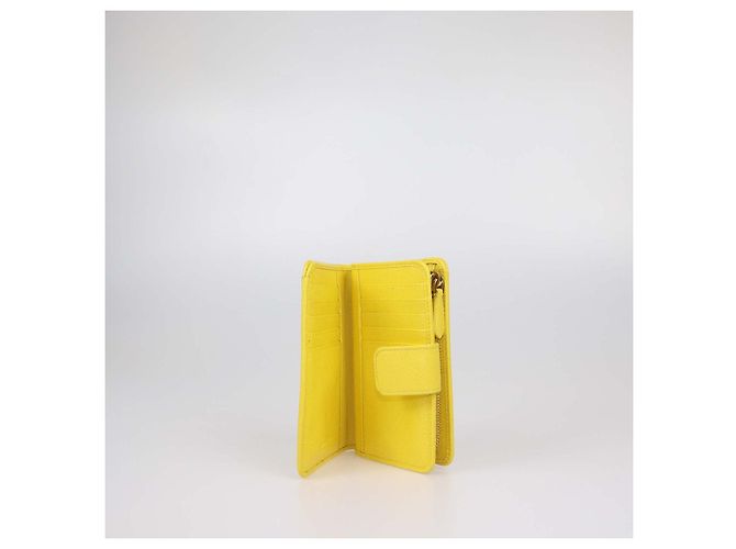 Cartera French Prada de piel Saffiano amarilla con metal - vista 5