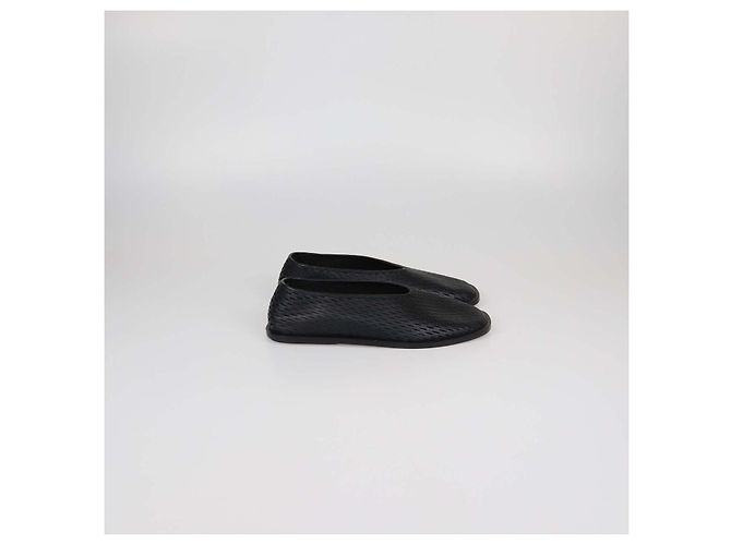 Proenza Schouler Black Tee Perforated Leather Square Flats Nero - vista 3