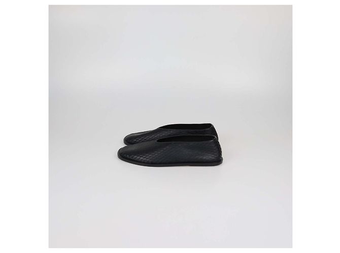 Proenza Schouler Black Tee Perforated Leather Square Flats Nero - vista 4