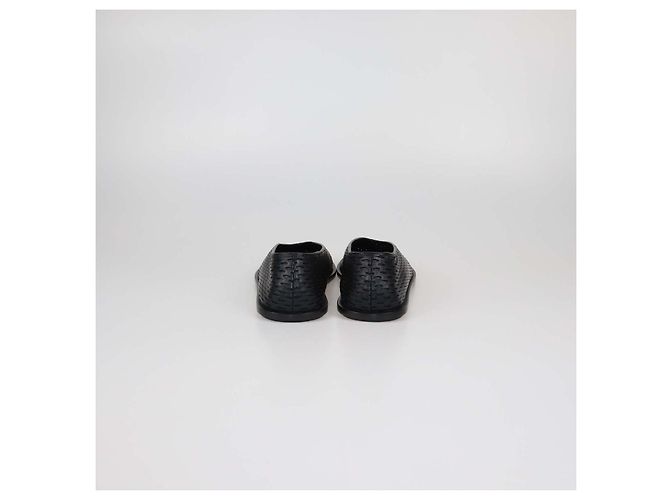 Proenza Schouler Black Tee Perforated Leather Square Flats Nero - vista 5