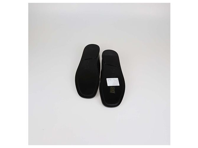 Proenza Schouler Black Tee Perforated Leather Square Flats Nero - vista 7