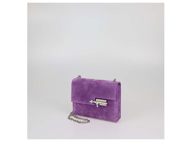 Hermès Borsa Hermes Mini Verrou Chaine in Veau Doblis Violet Porpora - vista 2