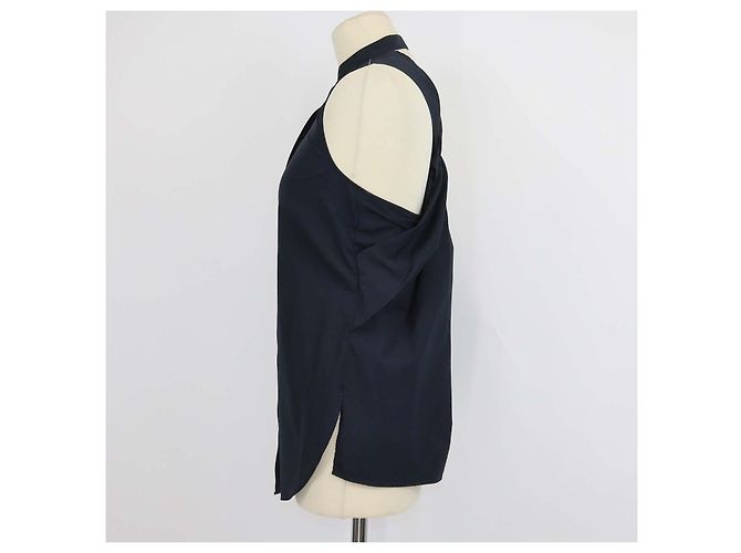Top sin mangas de cuello halter en algodón azul marino 3.1 Phillip Lim - vista 2