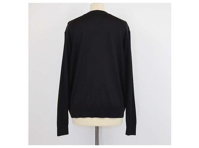 Hermès Top a maniche lunghe Hermes in seta nera Projects Carre au Crayon Print Nero - vista 3