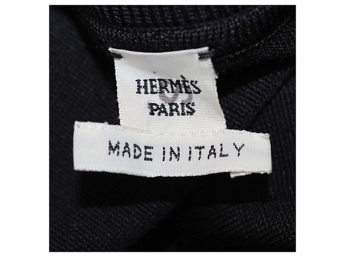 Hermès Top a maniche lunghe Hermes in seta nera Projects Carre au Crayon Print Nero - vista 5