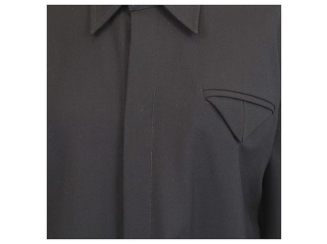 Camicia a maniche lunghe in lana nera Bottega Veneta Nero - vista 4