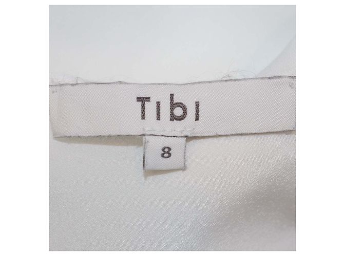 Vestido midi de manga comprida com bolinhas branco/preto Tibi - vista 5