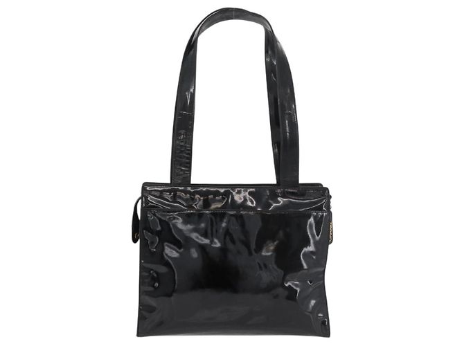 Borsa a tracolla Chanel CC in pelle verniciata Nero - vista 2