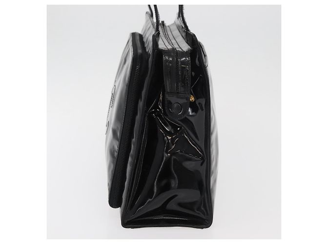 Borsa a tracolla Chanel CC in pelle verniciata Nero - vista 3