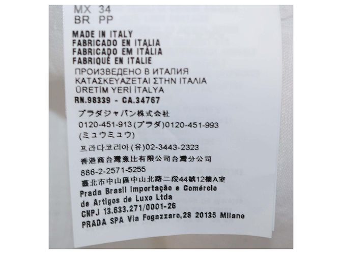 Prada weißes Leinenhemd mit Kurzarm und Logo-Patch - Ansicht 6