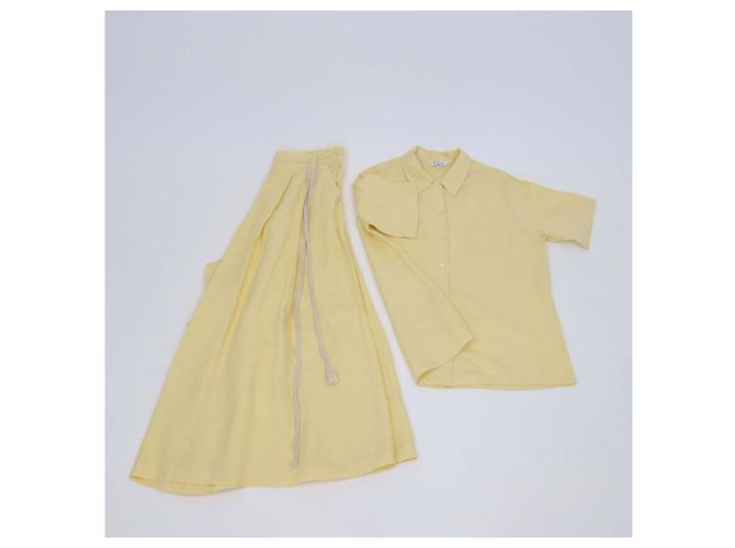Conjunto de Camisa de Manga Corta y Pantalón de Lino Amarillo Loro Piana - vista 2