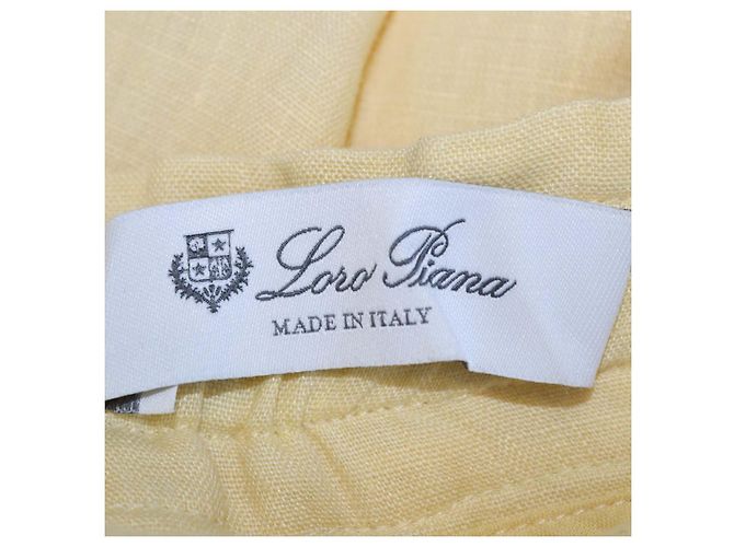 Conjunto de Camisa de Manga Corta y Pantalón de Lino Amarillo Loro Piana - vista 5