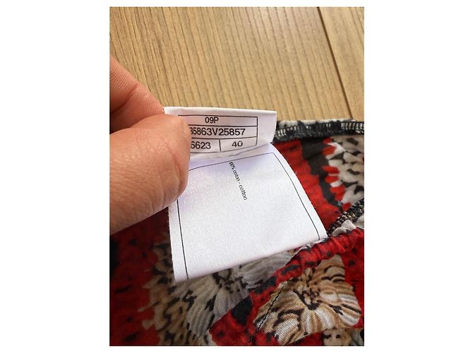 Pantalones estampados Chanel de algodón Castaño Negro Blanco Roja Gris - vista 5
