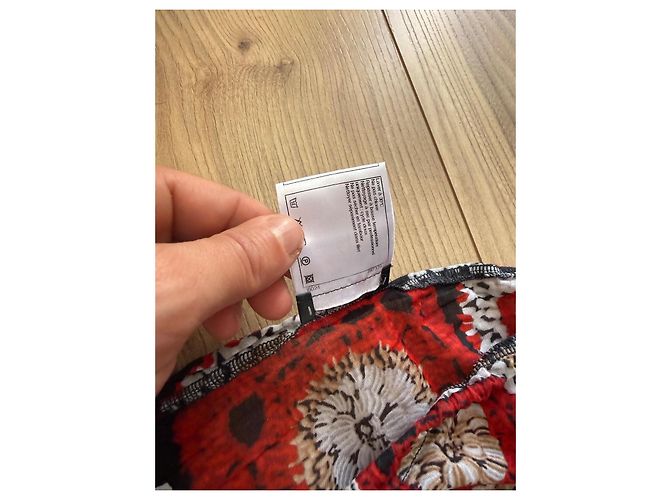Pantalones estampados Chanel de algodón Castaño Negro Blanco Roja Gris - vista 6