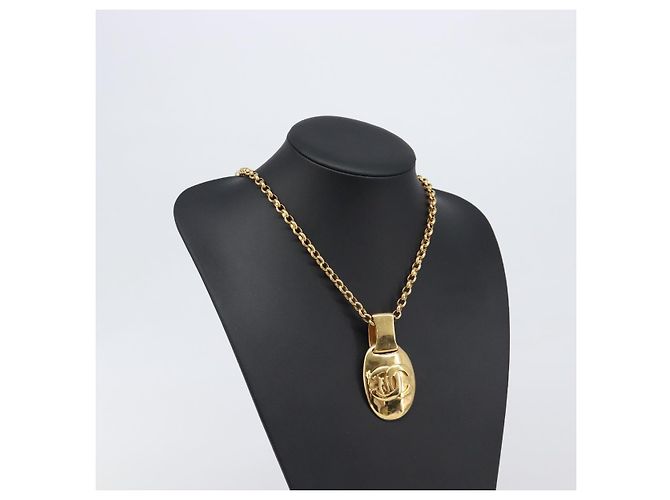 Collana CHANEL Metallo Tono Oro CC Auth bs36893M - vista 17
