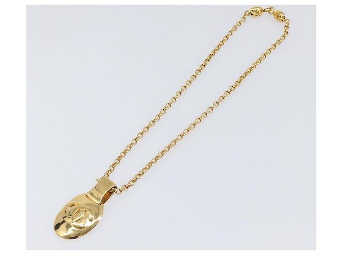 Collana CHANEL Metallo Tono Oro CC Auth bs36893M - vista 2