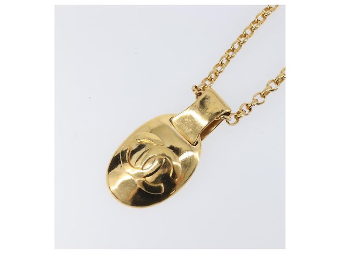 Collana CHANEL Metallo Tono Oro CC Auth bs36893M - vista 3