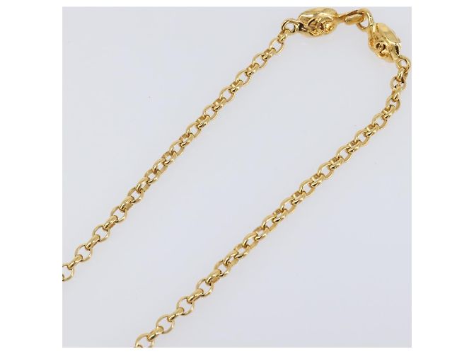 Collana CHANEL Metallo Tono Oro CC Auth bs36893M - vista 6