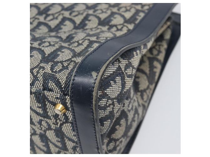 Borsa a mano Christian Dior Trotter Canvas Navy Gold Auth 201927 D'oro Blu navy - vista 12