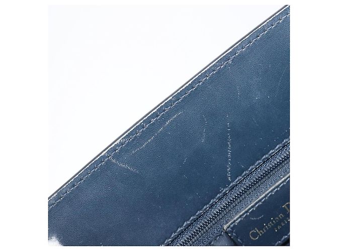 Borsa a mano Christian Dior Trotter Canvas Navy Gold Auth 201927 D'oro Blu navy - vista 17
