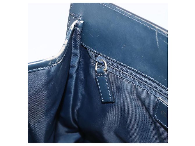 Borsa a mano Christian Dior Trotter Canvas Navy Gold Auth 201927 D'oro Blu navy - vista 22