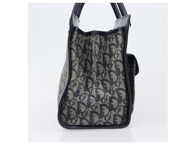 Borsa a mano Christian Dior Trotter Canvas Navy Gold Auth 201927 D'oro Blu navy - vista 5