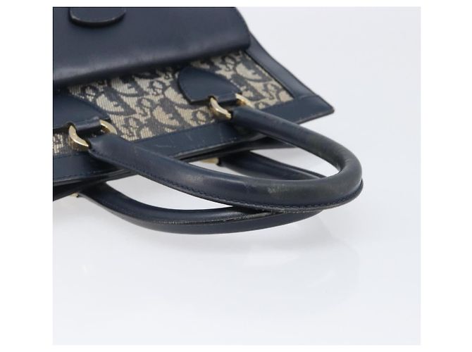Borsa a mano Christian Dior Trotter Canvas Navy Gold Auth 201927 D'oro Blu navy - vista 7