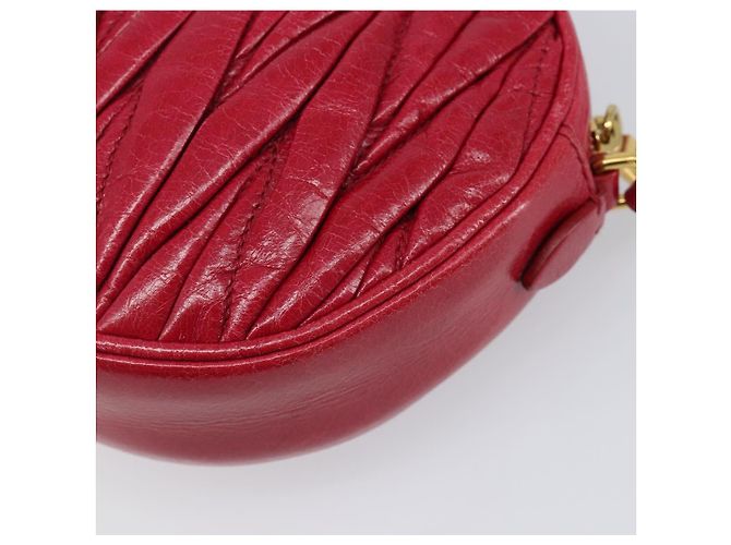Borsa Miu Miu Matelassé in pelle rossa e oro Auth 199435V Rosso D'oro - vista 12