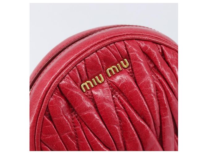 Borsa Miu Miu Matelassé in pelle rossa e oro Auth 199435V Rosso D'oro - vista 14