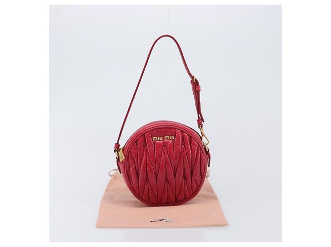 Borsa Miu Miu Matelassé in pelle rossa e oro Auth 199435V Rosso D'oro - vista 23