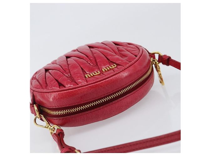 Borsa Miu Miu Matelassé in pelle rossa e oro Auth 199435V Rosso D'oro - vista 6