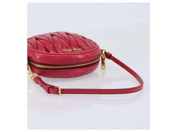 Borsa Miu Miu Matelassé in pelle rossa e oro Auth 199435V Rosso D'oro - vista 7