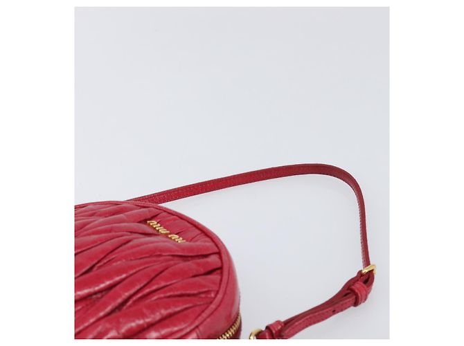 Borsa Miu Miu Matelassé in pelle rossa e oro Auth 199435V Rosso D'oro - vista 8