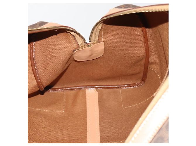 Céline Borsa Boston CELINE Macadam Canvas PVC Pelle Marrone Oro Auth 197610A D'oro - vista 18