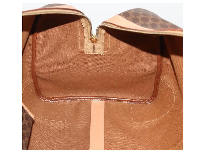 Céline Borsa Boston CELINE Macadam Canvas PVC Pelle Marrone Oro Auth 197610A D'oro - vista 19
