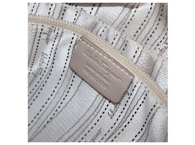 Borsa Salvatore Ferragamo Vala Nylon Brown Silver Auth hk4011 Marrone Argento - vista 29