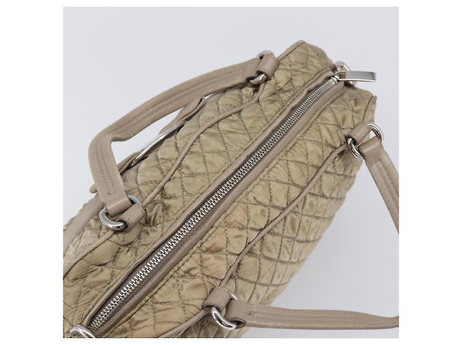 Borsa Salvatore Ferragamo Vala Nylon Brown Silver Auth hk4011 Marrone Argento - vista 7