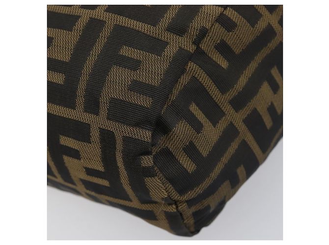 Borsa a mano FENDI Zucca Canvas Nero Marrone Auth 199404 - vista 12