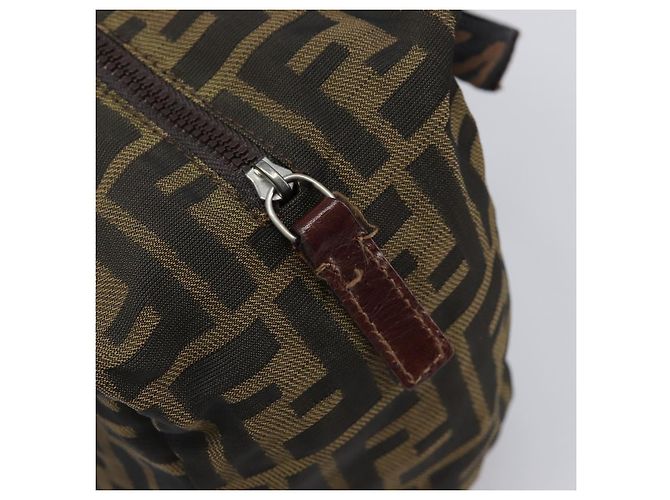 Borsa a mano FENDI Zucca Canvas Nero Marrone Auth 199404 - vista 14