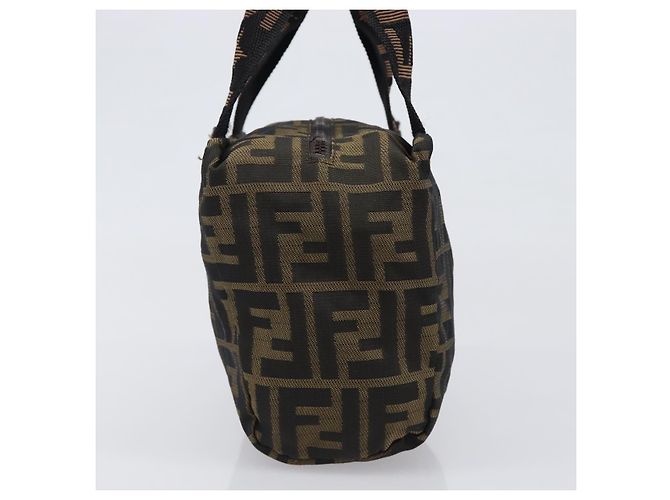 Borsa a mano FENDI Zucca Canvas Nero Marrone Auth 199404 - vista 4