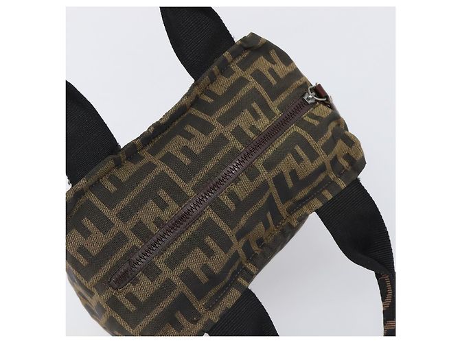 Borsa a mano FENDI Zucca Canvas Nero Marrone Auth 199404 - vista 6