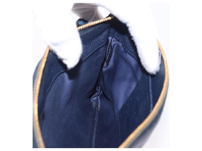 Borsa a tracolla con catena Miu Miu in pelle blu e oro Auth bs36957A D'oro - vista 20