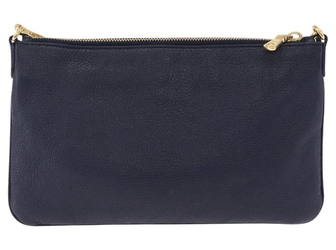 Borsa a tracolla con catena Miu Miu in pelle blu e oro Auth bs36957A D'oro - vista 3