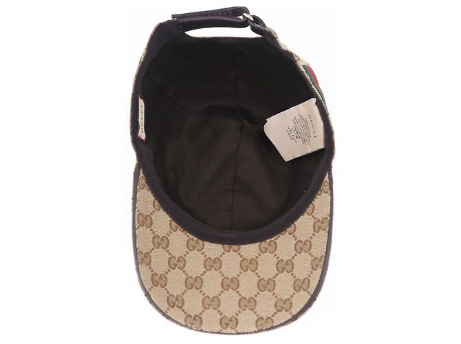 Cappello GUCCI GG Canvas Web Sherry Line L Beige Auth 200008M - vista 10